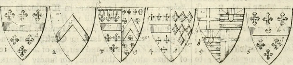 An illustration from The antiquities of Warwickshire illustrated : from records, leiger-books, manuscripts, charters, evidences, tombes, and armes : beautified with maps, prospects, and portraictures, 1656, leaf 485