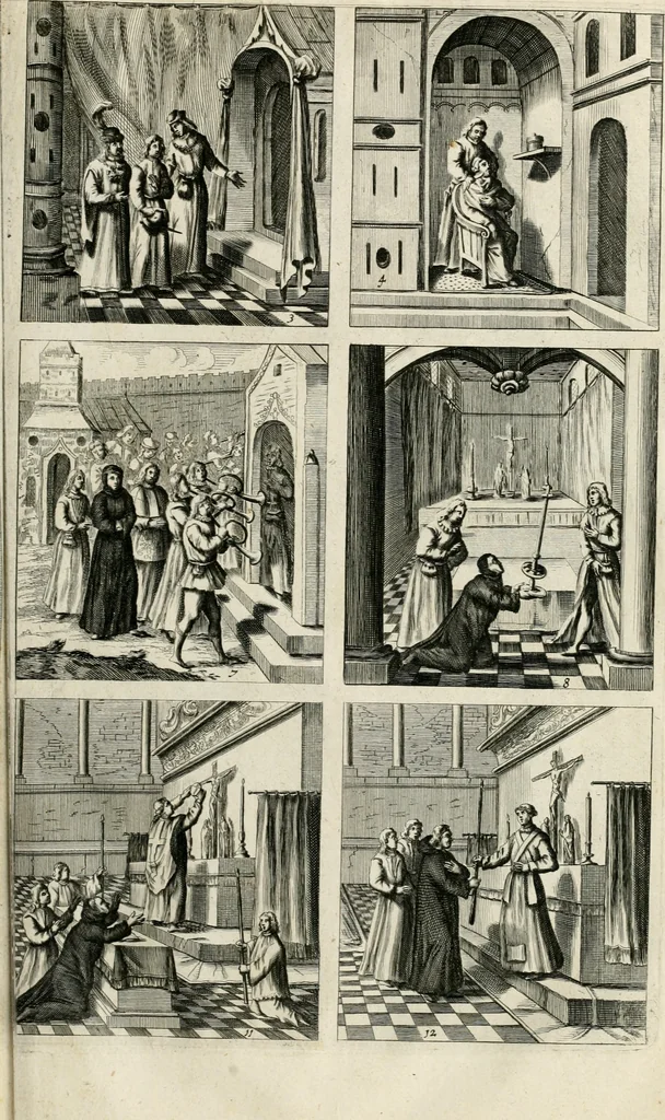 An illustration from The antiquities of Warwickshire illustrated : from records, leiger-books, manuscripts, charters, evidences, tombes, and armes : beautified with maps, prospects, and portraictures, 1656, leaf 518