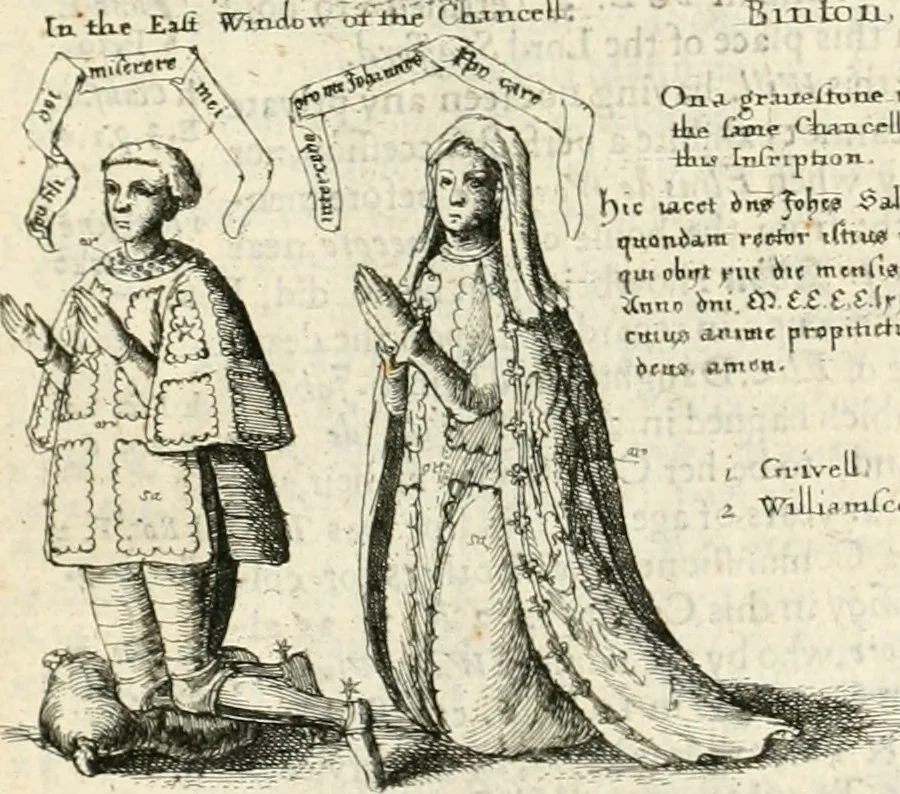 An illustration from The antiquities of Warwickshire illustrated : from records, leiger-books, manuscripts, charters, evidences, tombes, and armes : beautified with maps, prospects, and portraictures, 1656, leaf 525