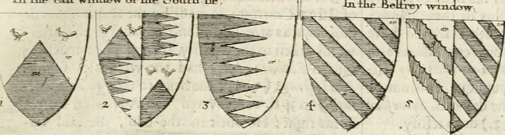 An illustration from The antiquities of Warwickshire illustrated : from records, leiger-books, manuscripts, charters, evidences, tombes, and armes : beautified with maps, prospects, and portraictures, 1656, leaf 544