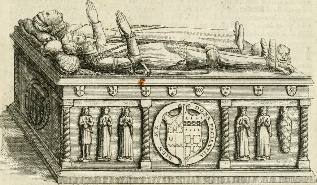 An illustration from The antiquities of Warwickshire illustrated : from records, leiger-books, manuscripts, charters, evidences, tombes, and armes : beautified with maps, prospects, and portraictures, 1656, leaf 562