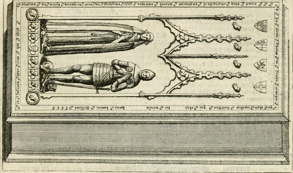 An illustration from The antiquities of Warwickshire illustrated : from records, leiger-books, manuscripts, charters, evidences, tombes, and armes : beautified with maps, prospects, and portraictures, 1656, leaf 622