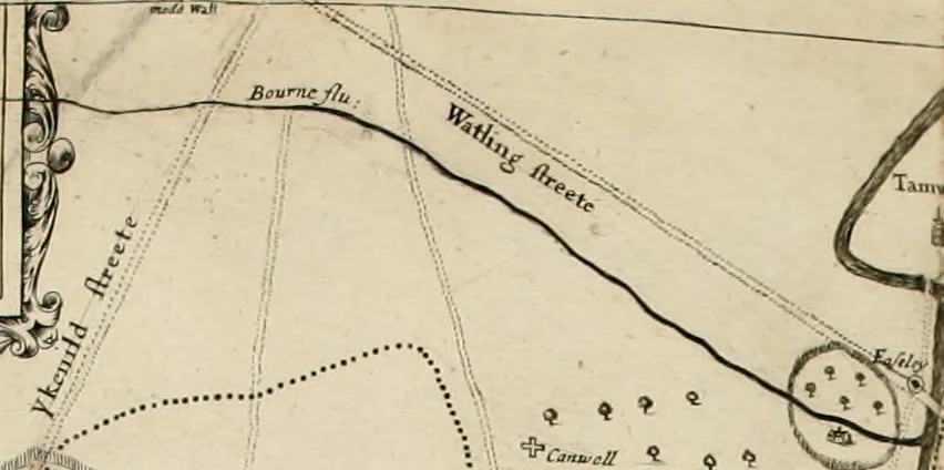 An illustration from The antiquities of Warwickshire illustrated : from records, leiger-books, manuscripts, charters, evidences, tombes, and armes : beautified with maps, prospects, and portraictures, 1656, leaf 627
