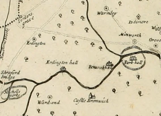 An illustration from The antiquities of Warwickshire illustrated : from records, leiger-books, manuscripts, charters, evidences, tombes, and armes : beautified with maps, prospects, and portraictures, 1656, leaf 627
