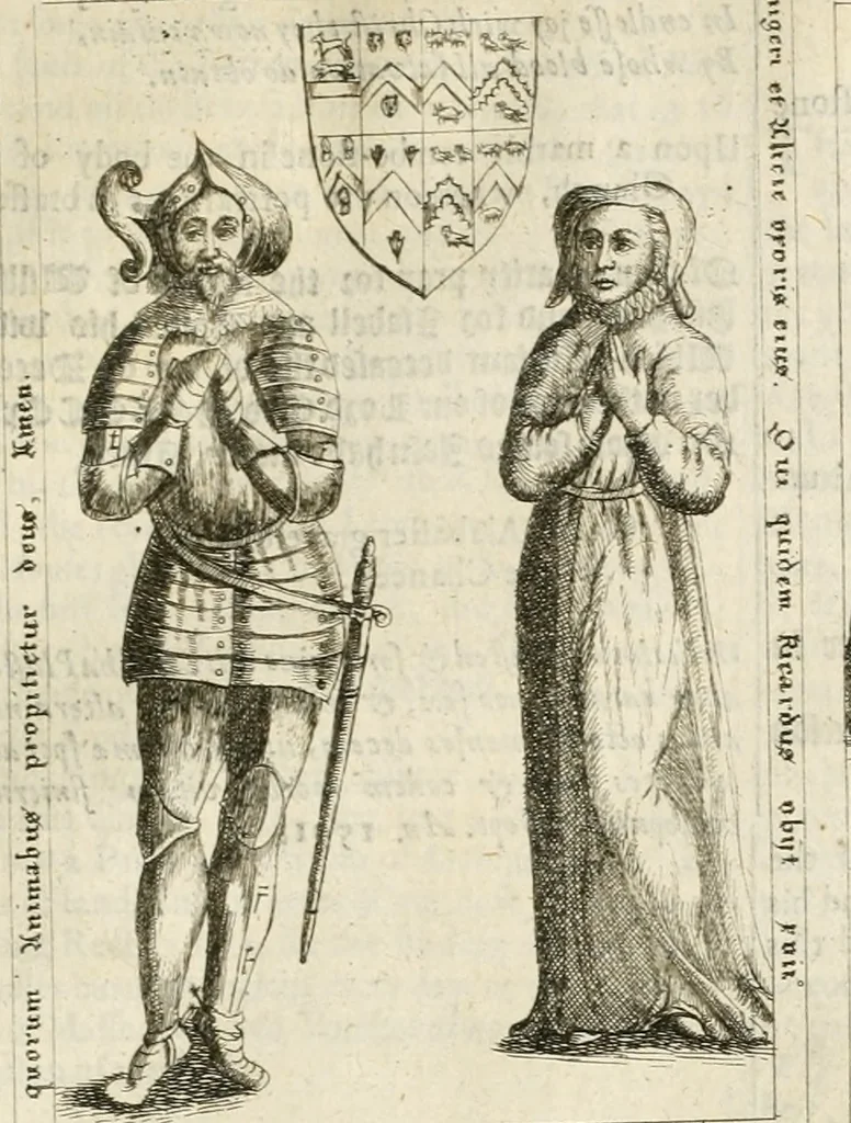 An illustration from The antiquities of Warwickshire illustrated : from records, leiger-books, manuscripts, charters, evidences, tombes, and armes : beautified with maps, prospects, and portraictures, 1656, leaf 682