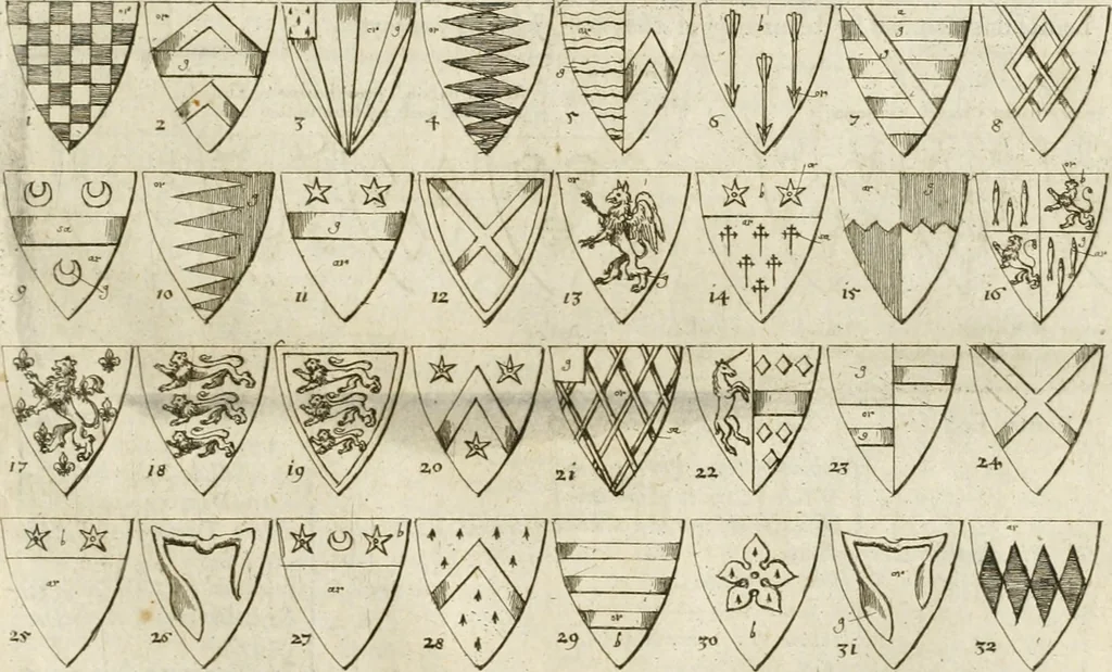 An illustration from The antiquities of Warwickshire illustrated : from records, leiger-books, manuscripts, charters, evidences, tombes, and armes : beautified with maps, prospects, and portraictures, 1656, leaf 724
