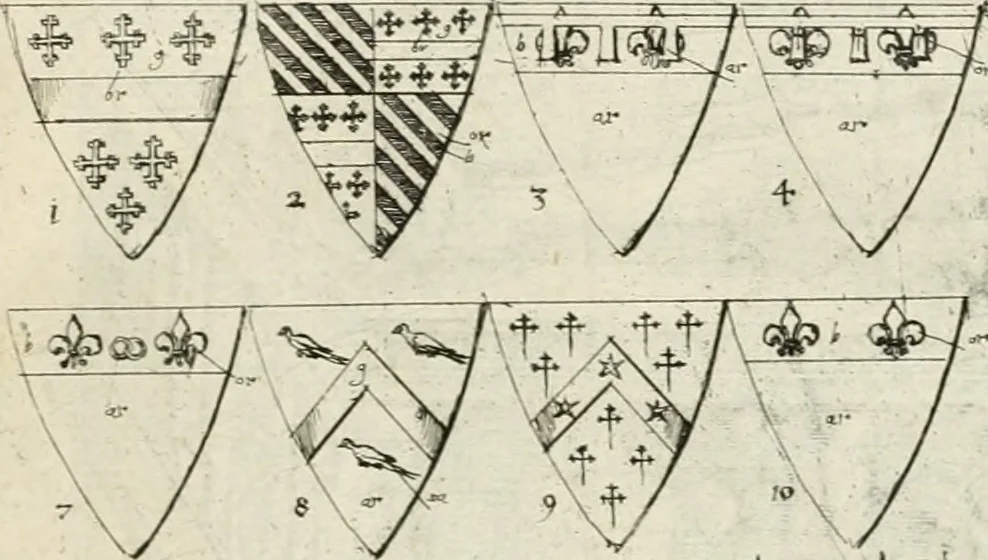 An illustration from The antiquities of Warwickshire illustrated : from records, leiger-books, manuscripts, charters, evidences, tombes, and armes : beautified with maps, prospects, and portraictures, 1656, leaf 736
