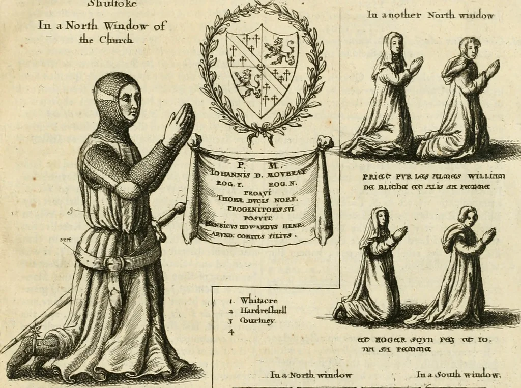 An illustration from The antiquities of Warwickshire illustrated : from records, leiger-books, manuscripts, charters, evidences, tombes, and armes : beautified with maps, prospects, and portraictures, 1656, leaf 754