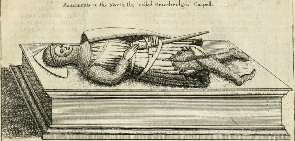 An illustration from The antiquities of Warwickshire illustrated : from records, leiger-books, manuscripts, charters, evidences, tombes, and armes : beautified with maps, prospects, and portraictures, 1656, leaf 764