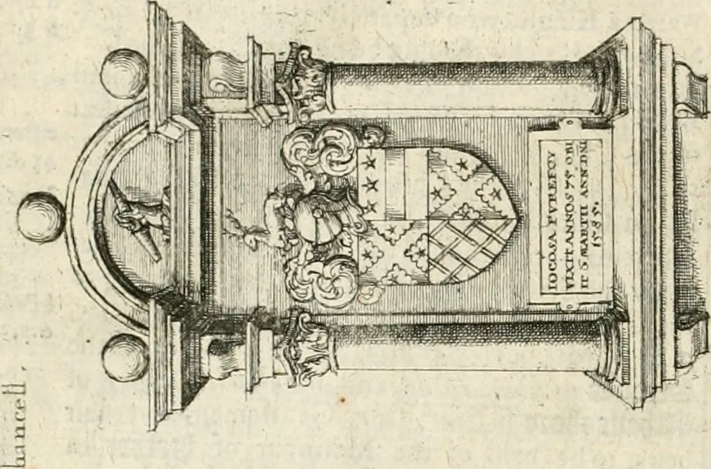 An illustration from The antiquities of Warwickshire illustrated : from records, leiger-books, manuscripts, charters, evidences, tombes, and armes : beautified with maps, prospects, and portraictures, 1656, leaf 791