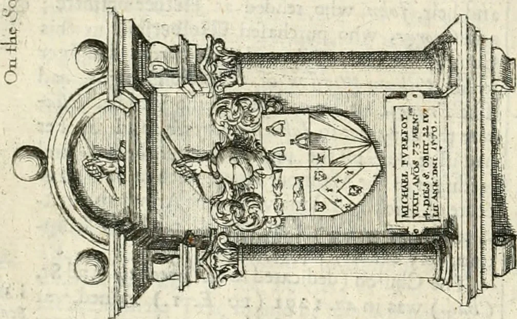 An illustration from The antiquities of Warwickshire illustrated : from records, leiger-books, manuscripts, charters, evidences, tombes, and armes : beautified with maps, prospects, and portraictures, 1656, leaf 791