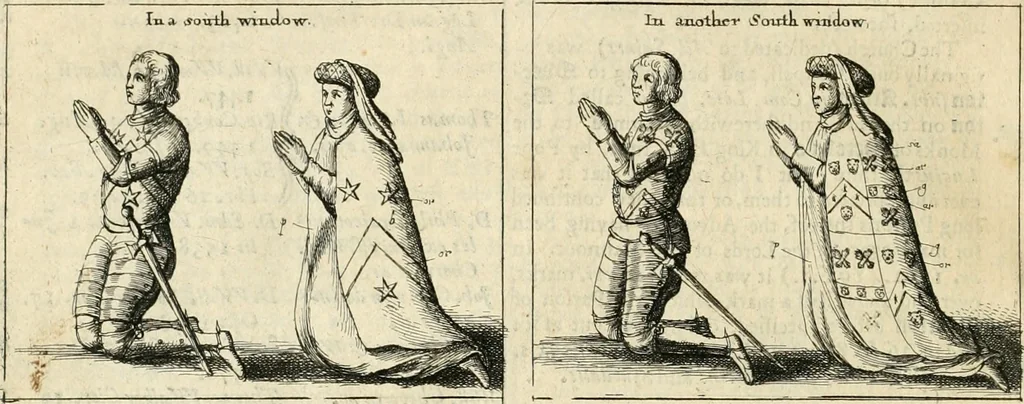 An illustration from The antiquities of Warwickshire illustrated : from records, leiger-books, manuscripts, charters, evidences, tombes, and armes : beautified with maps, prospects, and portraictures, 1656, leaf 797