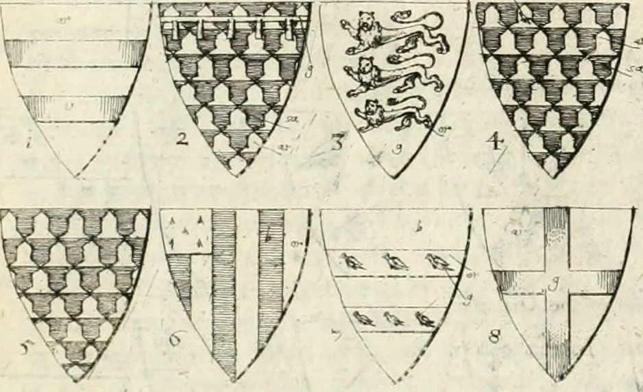 An illustration from The antiquities of Warwickshire illustrated : from records, leiger-books, manuscripts, charters, evidences, tombes, and armes : beautified with maps, prospects, and portraictures, 1656, leaf 813