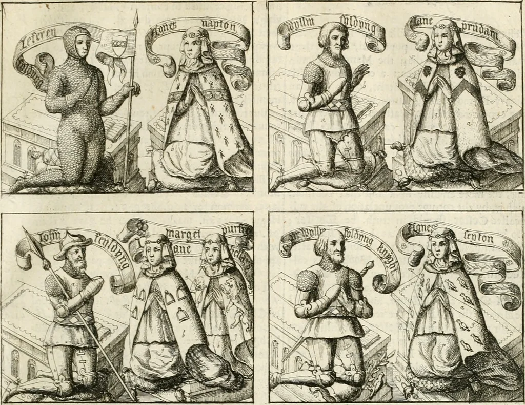 An illustration from The antiquities of Warwickshire illustrated : from records, leiger-books, manuscripts, charters, evidences, tombes, and armes : beautified with maps, prospects, and portraictures, 1656, leaf 84