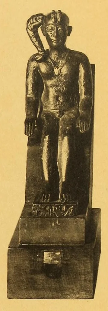 An illustration from Antiquités égyptiennes, grecques & romaines : marbres, bronzes verrerie, céramique, orféverie & objets divers provenant de l'ancienne collection Borelli Bey, appartenent à M. H. dont la vente aura lieu à Paris, Hotel Drouot, les mercredi 11 jeudi 12 et vendredi 13 juin 1913, 1913, leaf 111