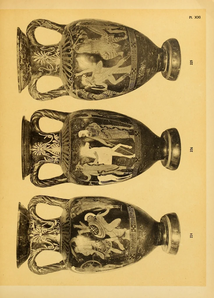 An illustration from Antiquités égyptiennes, grecques & romaines : marbres, bronzes verrerie, céramique, orféverie & objets divers provenant de l'ancienne collection Borelli Bey, appartenent à M. H. dont la vente aura lieu à Paris, Hotel Drouot, les mercredi 11 jeudi 12 et vendredi 13 juin 1913, 1913, leaf 161