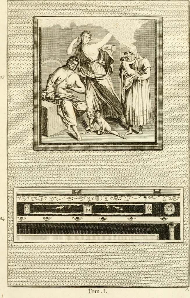 An illustration from Les antiquités d'Herculanum : avec leurs explications en françois, 1780, leaf 52