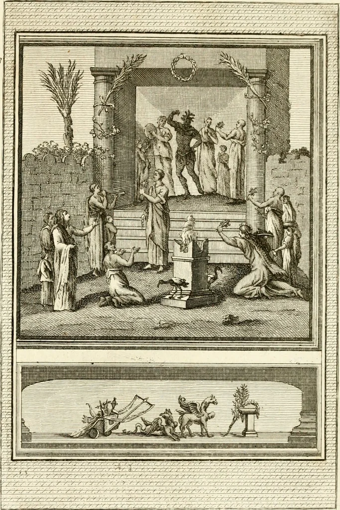 An illustration from Les antiquités d'Herculanum : avec leurs explications en françois, 1780, leaf 356
