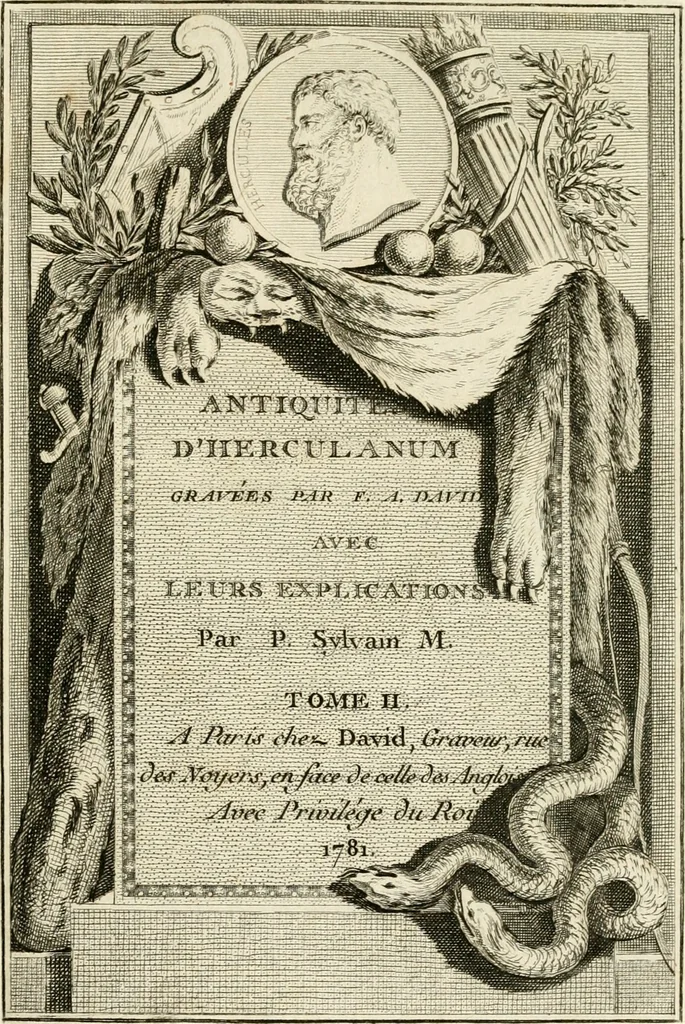 An illustration from Les antiquités d'Herculanum : avec leurs explications en françois, 1780, leaf 6