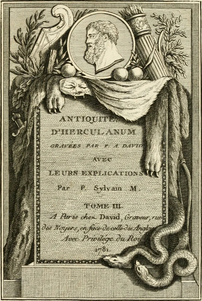 An illustration from Les antiquités d'Herculanum : avec leurs explications en françois, 1780, leaf 6