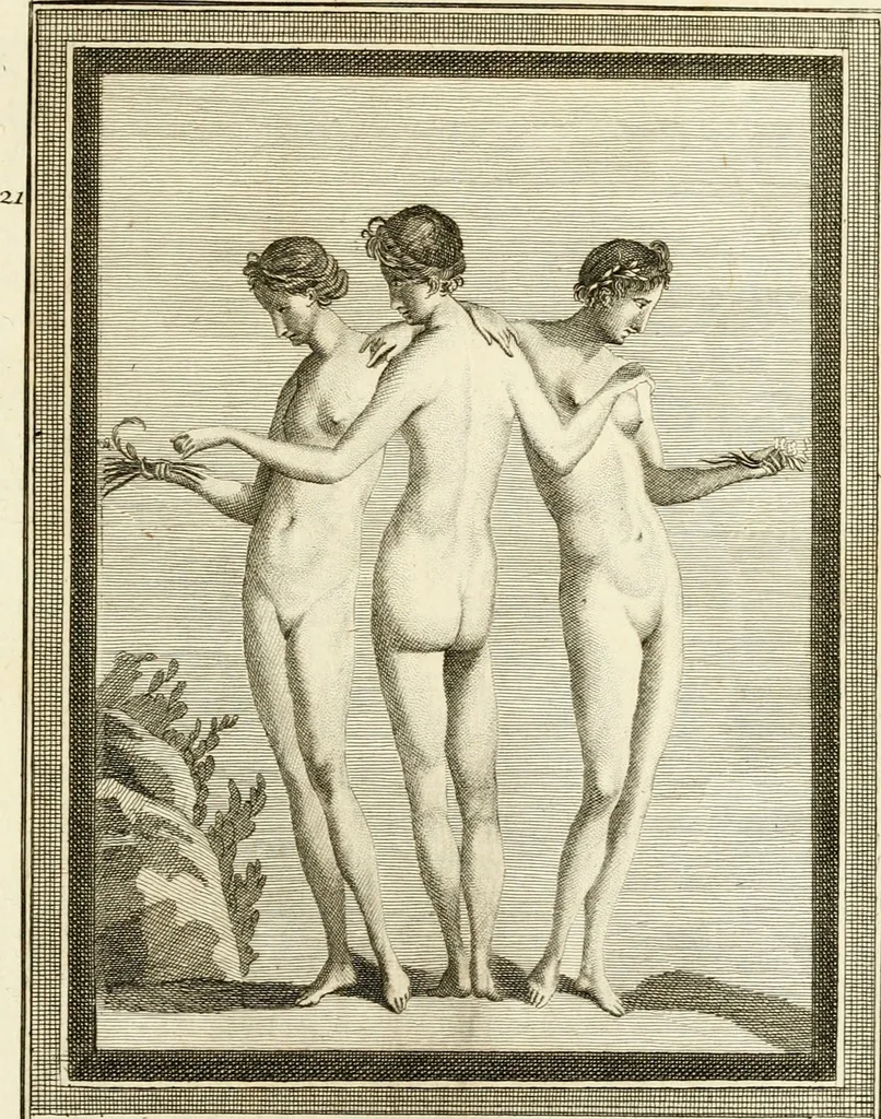 An illustration from Les antiquités d'Herculanum : avec leurs explications en françois, 1780, leaf 76