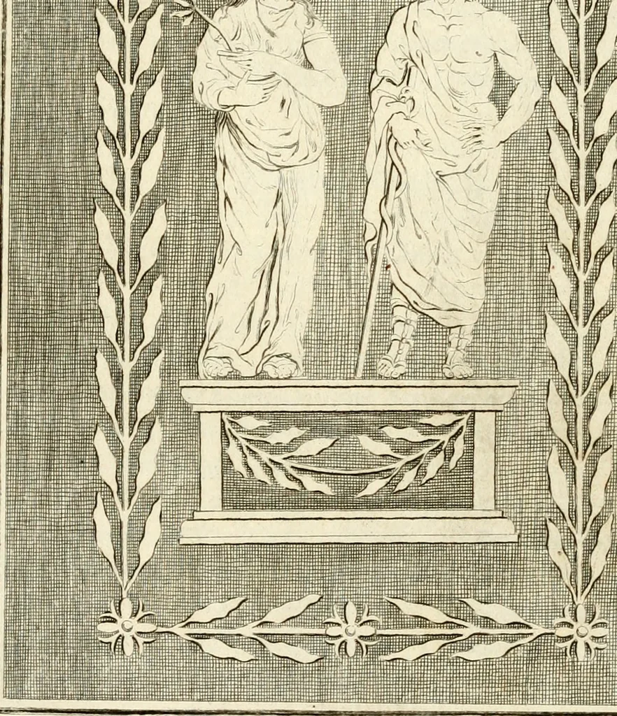 An illustration from Les antiquités d'Herculanum : avec leurs explications en françois, 1780, leaf 174