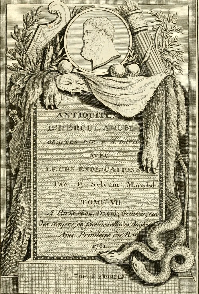 An illustration from Les antiquités d'Herculanum : avec leurs explications en françois, 1780, leaf 6