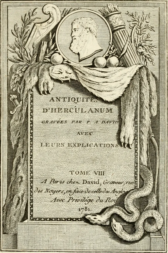 An illustration from Les antiquités d'Herculanum : avec leurs explications en françois, 1780, leaf 6