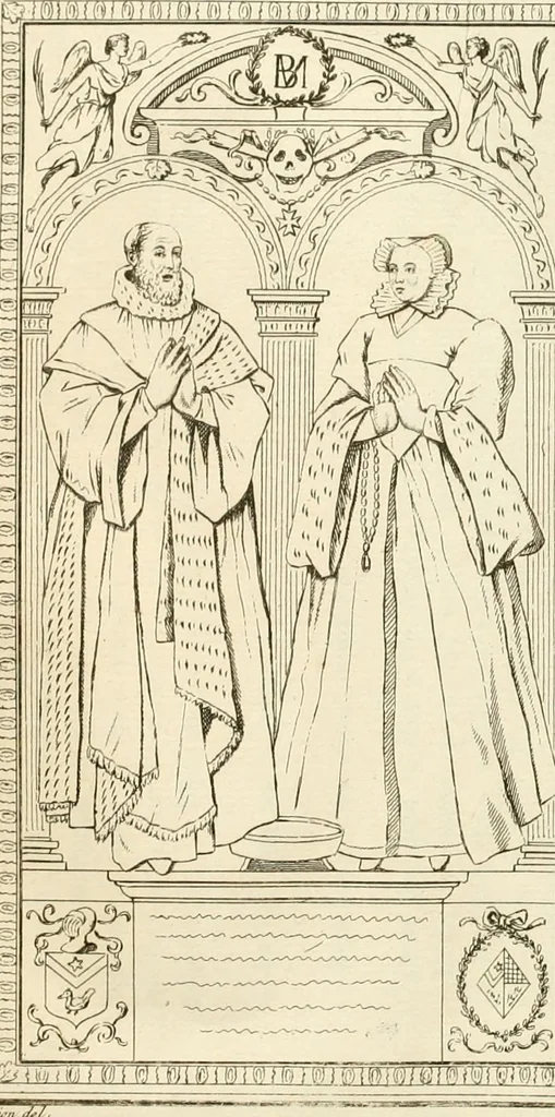 An illustration from Antiquités nationales, ou, Recueil de monumens : pour servir à l'histoire générale et particulière de l'empire françois, tels que tombeaux, inscriptions, statues, vitraux, fresques, etc. : tirés des abbayes, monastères, châteaux, et autres lieux devenus domaines nationaux, 1790, leaf 242