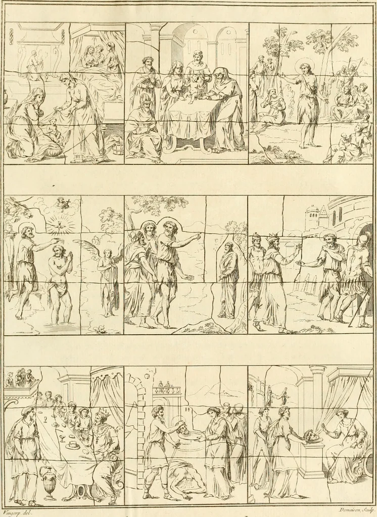 An illustration from Antiquités nationales, ou, Recueil de monumens : pour servir à l'histoire générale et particulière de l'empire françois, tels que tombeaux, inscriptions, statues, vitraux, fresques, etc. : tirés des abbayes, monastères, châteaux, et autres lieux devenus domaines nationaux, 1790, leaf 326