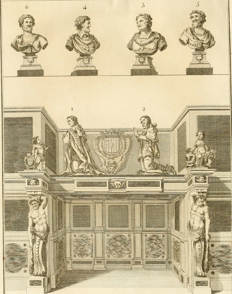 An illustration from Antiquités nationales, ou, Recueil de monumens : pour servir à l'histoire générale et particulière de l'empire françois, tels que tombeaux, inscriptions, statues, vitraux, fresques, etc. : tirés des abbayes, monastères, châteaux, et autres lieux devenus domaines nationaux, 1790, leaf 391