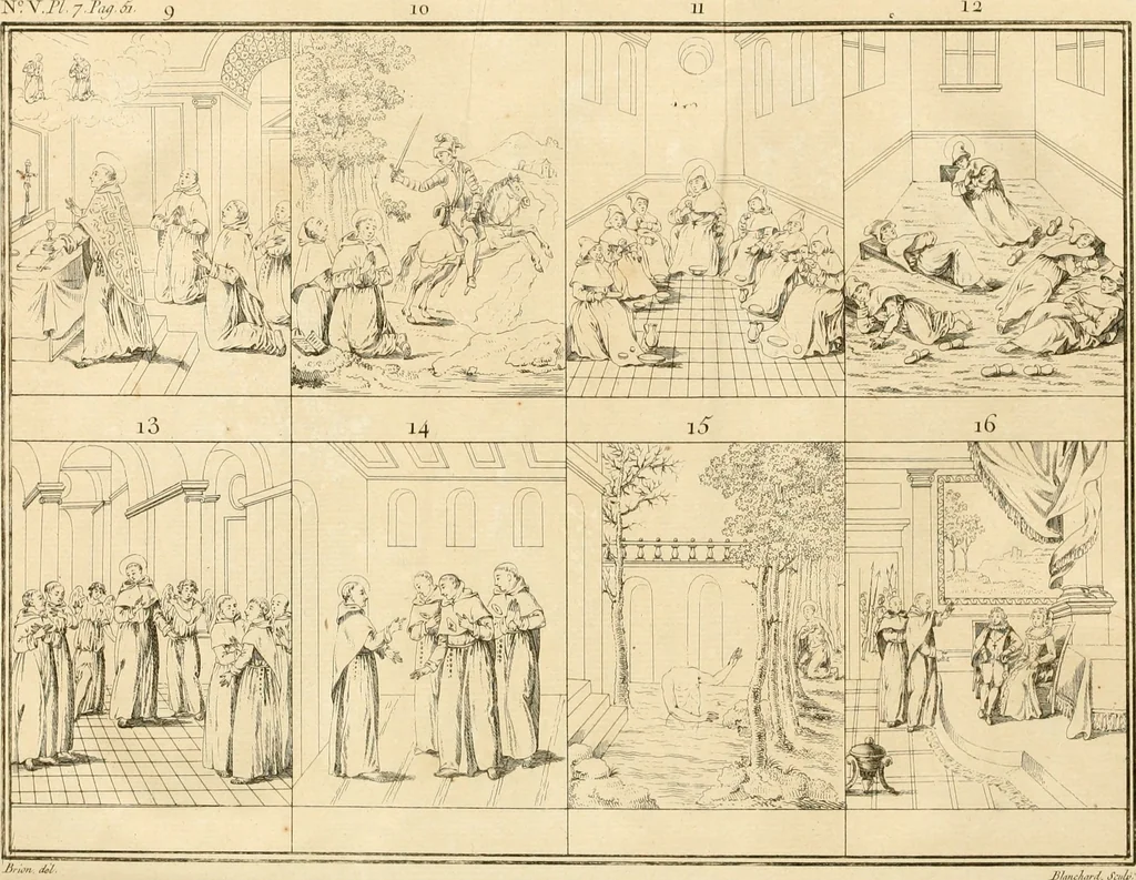 An illustration from Antiquités nationales, ou, Recueil de monumens : pour servir à l'histoire générale et particulière de l'empire françois, tels que tombeaux, inscriptions, statues, vitraux, fresques, etc. : tirés des abbayes, monastères, châteaux, et autres lieux devenus domaines nationaux, 1790, leaf 435