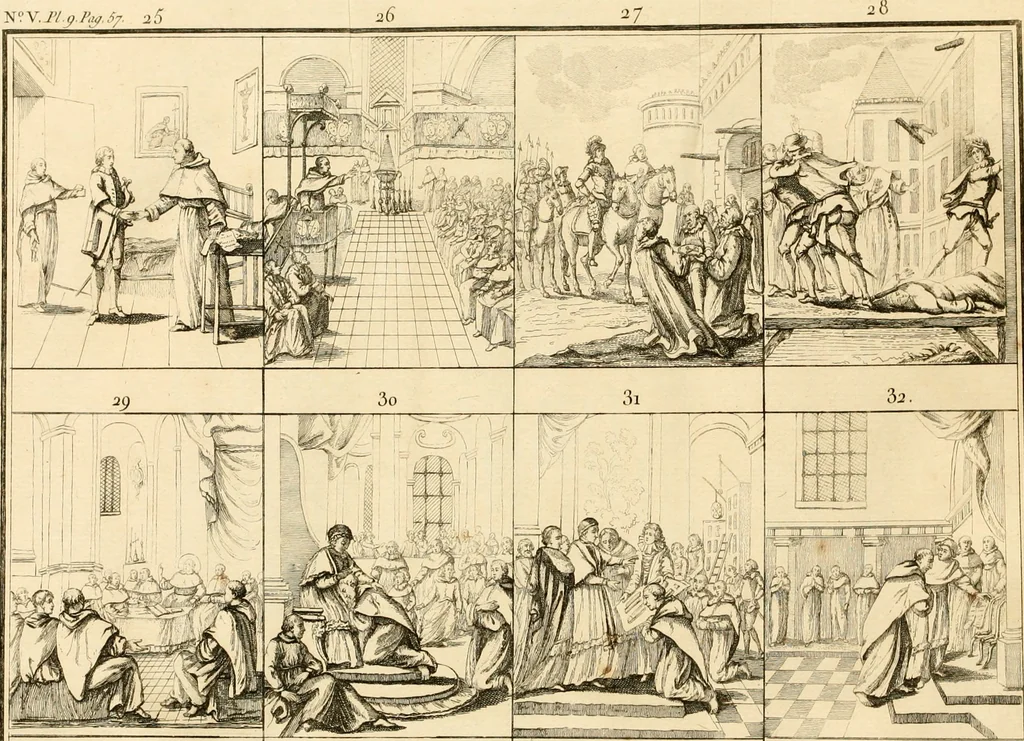 An illustration from Antiquités nationales, ou, Recueil de monumens : pour servir à l'histoire générale et particulière de l'empire françois, tels que tombeaux, inscriptions, statues, vitraux, fresques, etc. : tirés des abbayes, monastères, châteaux, et autres lieux devenus domaines nationaux, 1790, leaf 445