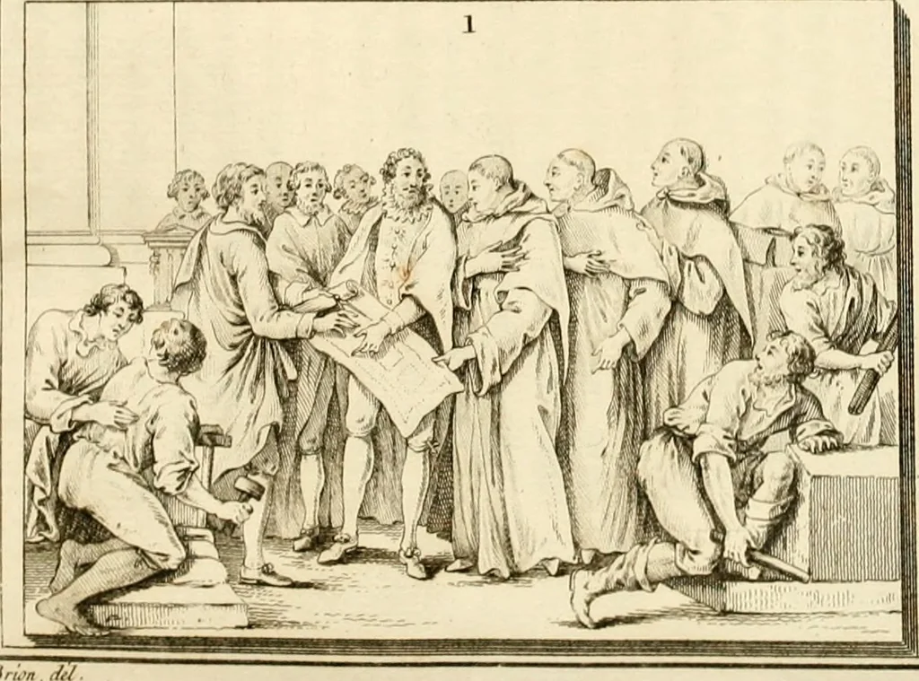 An illustration from Antiquités nationales, ou, Recueil de monumens : pour servir à l'histoire générale et particulière de l'empire françois, tels que tombeaux, inscriptions, statues, vitraux, fresques, etc. : tirés des abbayes, monastères, châteaux, et autres lieux devenus domaines nationaux, 1790, leaf 452