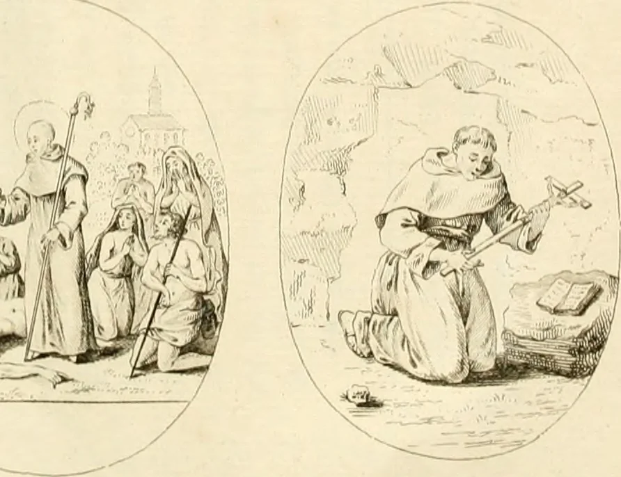 An illustration from Antiquités nationales, ou, Recueil de monumens : pour servir à l'histoire générale et particulière de l'empire françois, tels que tombeaux, inscriptions, statues, vitraux, fresques, etc. : tirés des abbayes, monastères, châteaux, et autres lieux devenus domaines nationaux, 1790, leaf 452