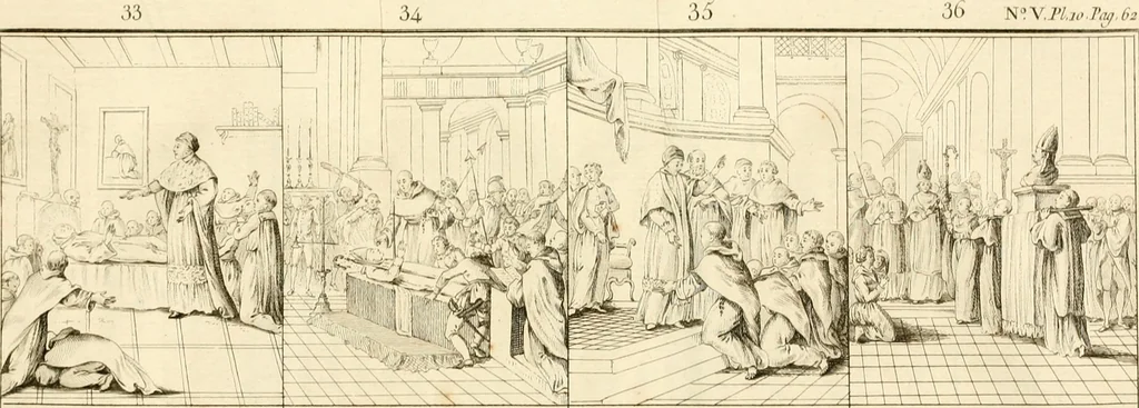 An illustration from Antiquités nationales, ou, Recueil de monumens : pour servir à l'histoire générale et particulière de l'empire françois, tels que tombeaux, inscriptions, statues, vitraux, fresques, etc. : tirés des abbayes, monastères, châteaux, et autres lieux devenus domaines nationaux, 1790, leaf 452