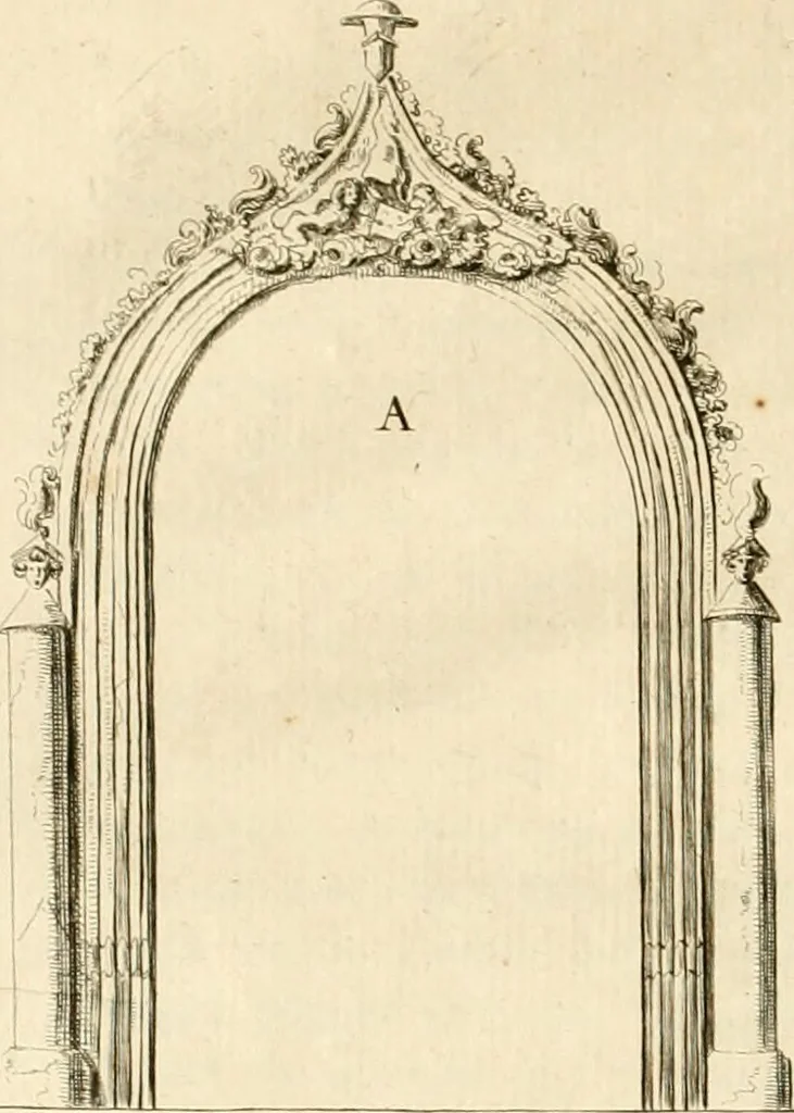 An illustration from Antiquités nationales, ou, Recueil de monumens : pour servir à l'histoire générale et particulière de l'empire françois, tels que tombeaux, inscriptions, statues, vitraux, fresques, etc. : tirés des abbayes, monastères, châteaux, et autres lieux devenus domaines nationaux, 1790, leaf 479