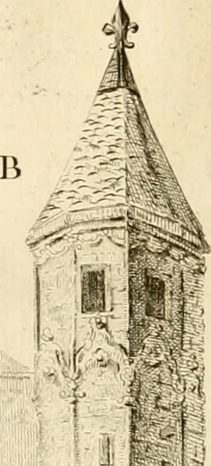 An illustration from Antiquités nationales, ou, Recueil de monumens : pour servir à l'histoire générale et particulière de l'empire françois, tels que tombeaux, inscriptions, statues, vitraux, fresques, etc. : tirés des abbayes, monastères, châteaux, et autres lieux devenus domaines nationaux, 1790, leaf 479