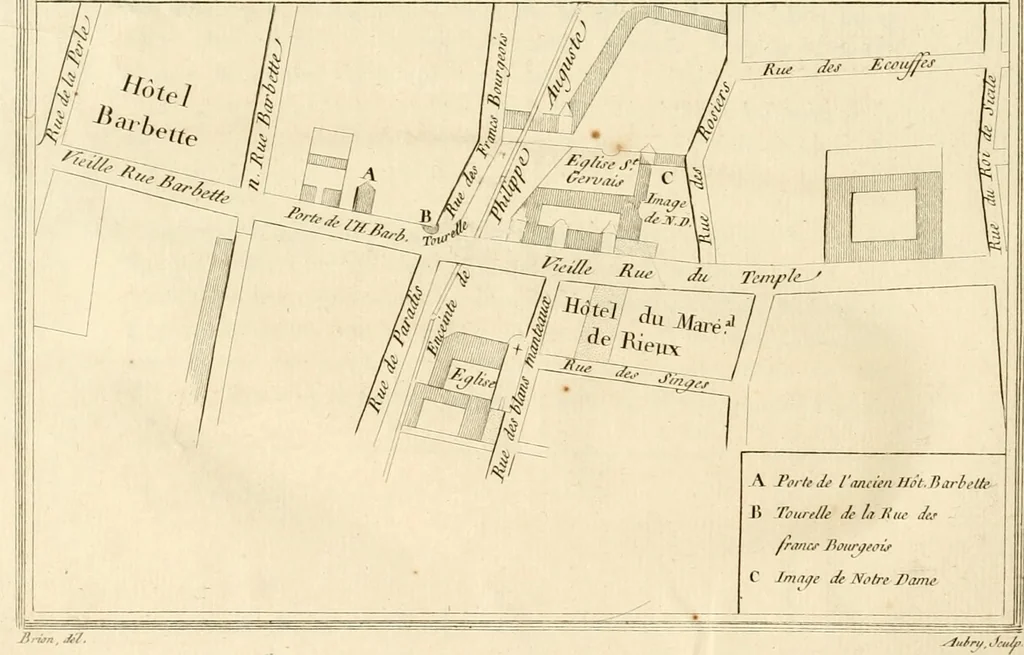 An illustration from Antiquités nationales, ou, Recueil de monumens : pour servir à l'histoire générale et particulière de l'empire françois, tels que tombeaux, inscriptions, statues, vitraux, fresques, etc. : tirés des abbayes, monastères, châteaux, et autres lieux devenus domaines nationaux, 1790, leaf 479