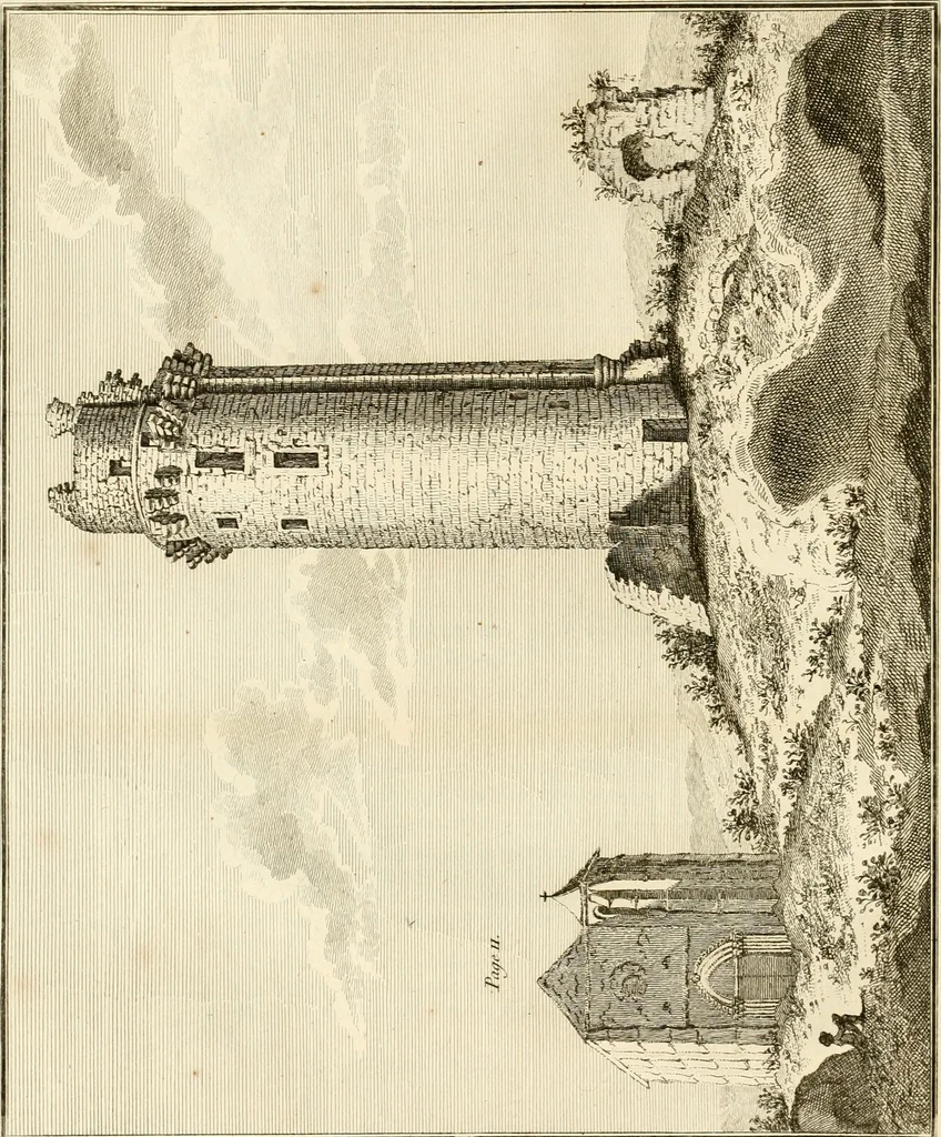 An illustration from Antiquités nationales, ou, Recueil de monumens : pour servir à l'histoire générale et particulière de l'empire françois, tels que tombeaux, inscriptions, statues, vitraux, fresques, etc. : tirés des abbayes, monastères, châteaux, et autres lieux devenus domaines nationaux, 1790, leaf 57