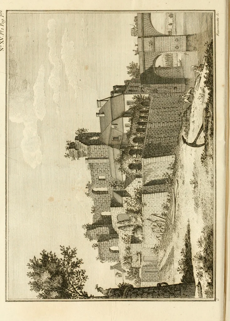 An illustration from Antiquités nationales, ou, Recueil de monumens : pour servir à l'histoire générale et particulière de l'empire françois, tels que tombeaux, inscriptions, statues, vitraux, fresques, etc. : tirés des abbayes, monastères, châteaux, et autres lieux devenus domaines nationaux, 1790, leaf 265