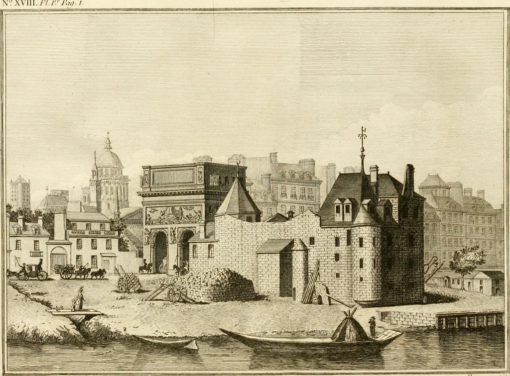 An illustration from Antiquités nationales, ou, Recueil de monumens : pour servir à l'histoire générale et particulière de l'empire françois, tels que tombeaux, inscriptions, statues, vitraux, fresques, etc. : tirés des abbayes, monastères, châteaux, et autres lieux devenus domaines nationaux, 1790, leaf 313