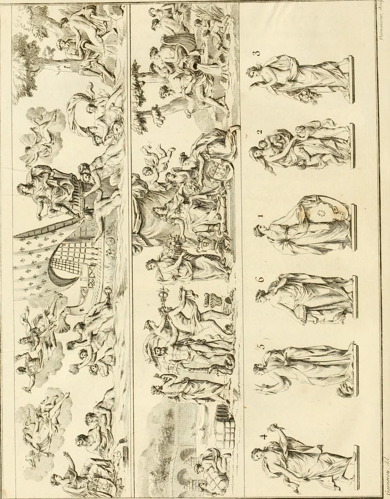 An illustration from Antiquités nationales, ou, Recueil de monumens : pour servir à l'histoire générale et particulière de l'empire françois, tels que tombeaux, inscriptions, statues, vitraux, fresques, etc. : tirés des abbayes, monastères, châteaux, et autres lieux devenus domaines nationaux, 1790, leaf 317