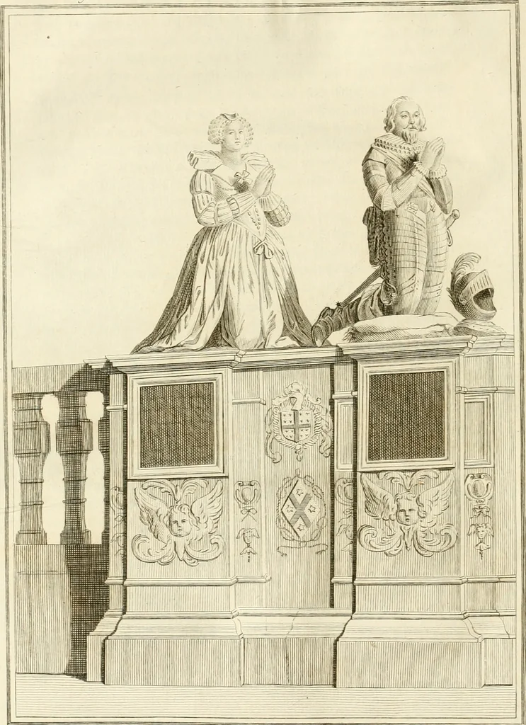 An illustration from Antiquités nationales, ou, Recueil de monumens : pour servir à l'histoire générale et particulière de l'empire françois, tels que tombeaux, inscriptions, statues, vitraux, fresques, etc. : tirés des abbayes, monastères, châteaux, et autres lieux devenus domaines nationaux, 1790, leaf 397