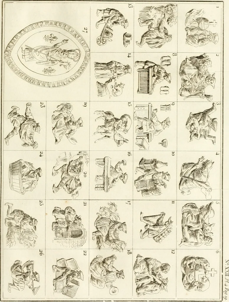 An illustration from Antiquités nationales, ou, Recueil de monumens : pour servir à l'histoire générale et particulière de l'empire françois, tels que tombeaux, inscriptions, statues, vitraux, fresques, etc. : tirés des abbayes, monastères, châteaux, et autres lieux devenus domaines nationaux, 1790, leaf 426