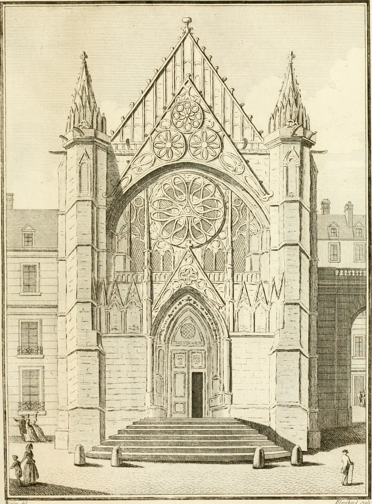 An illustration from Antiquités nationales, ou, Recueil de monumens : pour servir à l'histoire générale et particulière de l'empire françois, tels que tombeaux, inscriptions, statues, vitraux, fresques, etc. : tirés des abbayes, monastères, châteaux, et autres lieux devenus domaines nationaux, 1790, leaf 70