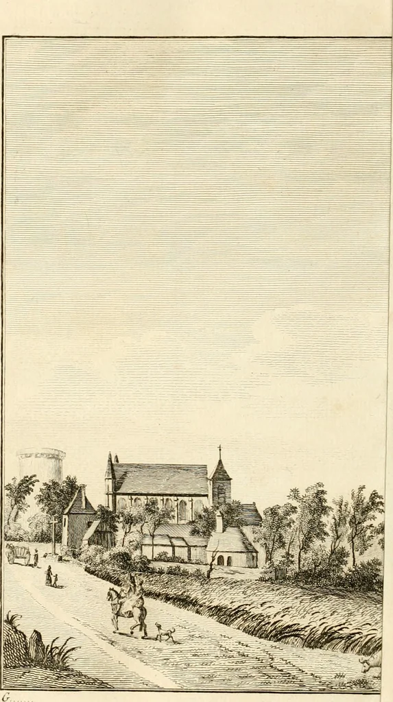 An illustration from Antiquités nationales, ou, Recueil de monumens : pour servir à l'histoire générale et particulière de l'empire françois, tels que tombeaux, inscriptions, statues, vitraux, fresques, etc. : tirés des abbayes, monastères, châteaux, et autres lieux devenus domaines nationaux, 1790, leaf 125