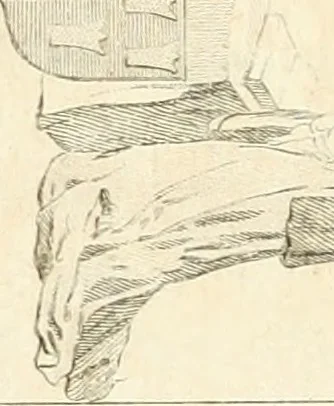 An illustration from Antiquités nationales, ou, Recueil de monumens : pour servir à l'histoire générale et particulière de l'empire françois, tels que tombeaux, inscriptions, statues, vitraux, fresques, etc. : tirés des abbayes, monastères, châteaux, et autres lieux devenus domaines nationaux, 1790, leaf 138