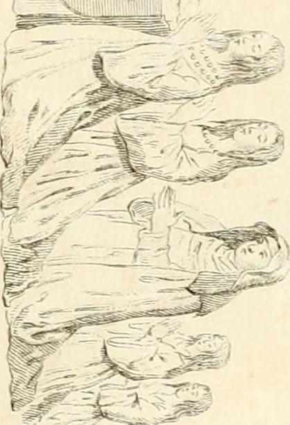 An illustration from Antiquités nationales, ou, Recueil de monumens : pour servir à l'histoire générale et particulière de l'empire françois, tels que tombeaux, inscriptions, statues, vitraux, fresques, etc. : tirés des abbayes, monastères, châteaux, et autres lieux devenus domaines nationaux, 1790, leaf 138