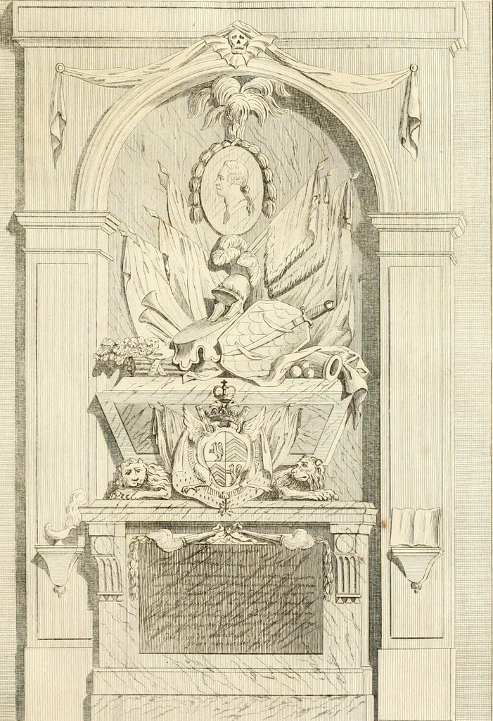 An illustration from Antiquités nationales, ou, Recueil de monumens : pour servir à l'histoire générale et particulière de l'empire françois, tels que tombeaux, inscriptions, statues, vitraux, fresques, etc. : tirés des abbayes, monastères, châteaux, et autres lieux devenus domaines nationaux, 1790, leaf 148